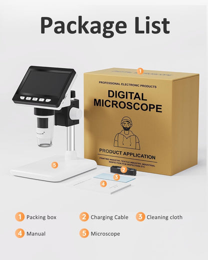 AOPICK Coin Microscope, 4.3 Inch Digital Microscope 1000X Coin Microscope for Error Coins with 8 Adjustable LED Lights, PC View Compatible with Windows & MacOS