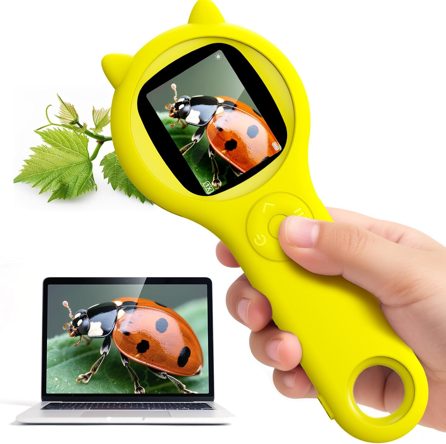 Ashfly Digitale mobiele microscoop voor kinderen, 1080p HD 2,0 inch