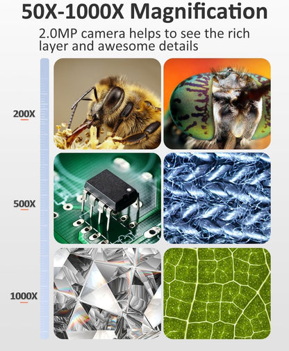 AOPICK Coin Microscope, 4.3 Inch Digital Microscope 1000X Coin Microscope for Error Coins with 8 Adjustable LED Lights, PC View Compatible with Windows & MacOS