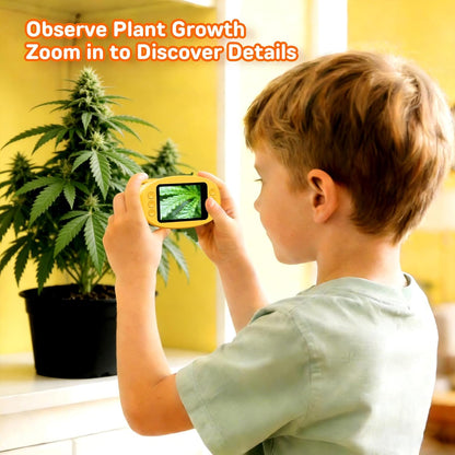 Mikroskop für Kinder, 1080P HD 2.0" Bildschirm Taschenmikroskop, Ashfly Handy Digital Microscope LED Lights -Anschluss an PC, Mini-Mikroskop draussen Geschenke für 4-12 Jährige Orange