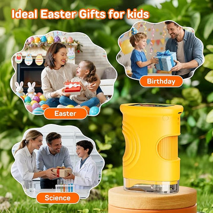 Mikroskop für Kinder, 1080P HD 2.0" Bildschirm Taschenmikroskop, Ashfly Handy Digital Microscope LED Lights -Anschluss an PC, Mini-Mikroskop draussen Geschenke für 4-12 Jährige Orange