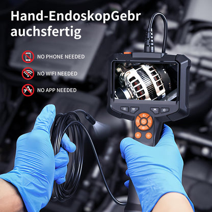 Endoskopkamera mit Licht 15m/50ft, Qimic Endoskop-Kamera Handy 8mm IP67 Inspektionskamera, 4.3" HD Rohrkamera mit 8 LEDs, wasserdichte Kanalkamera für Tools 15m